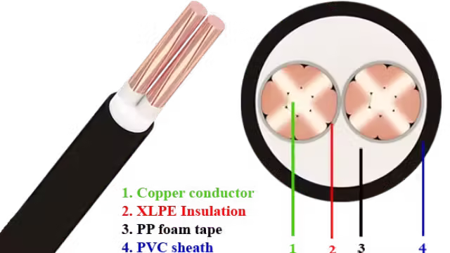 Cáp điện cadivi CXV-Cu/XLPE/PVC 2x10